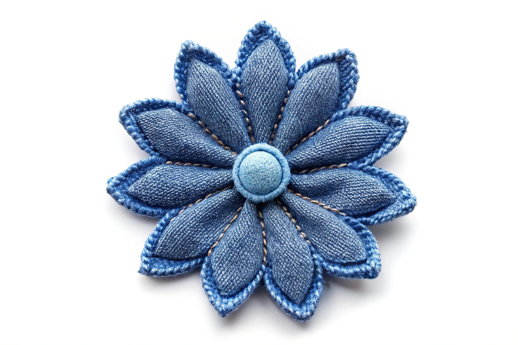 detailed floral embroidery on denim